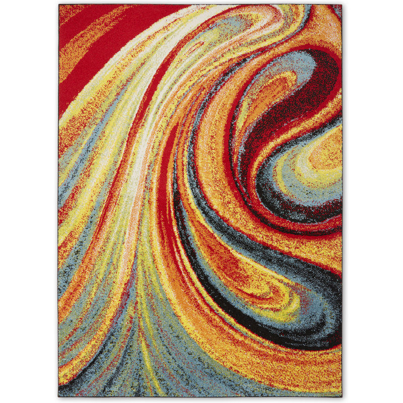 Zipcode Design Peyton Modern Abstract Red Area Rug & Reviews Wayfair